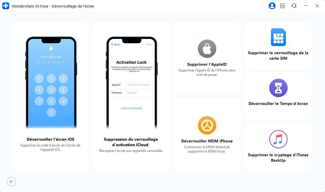 sélectionnez la suppression du verrouillage d'activation iCloud