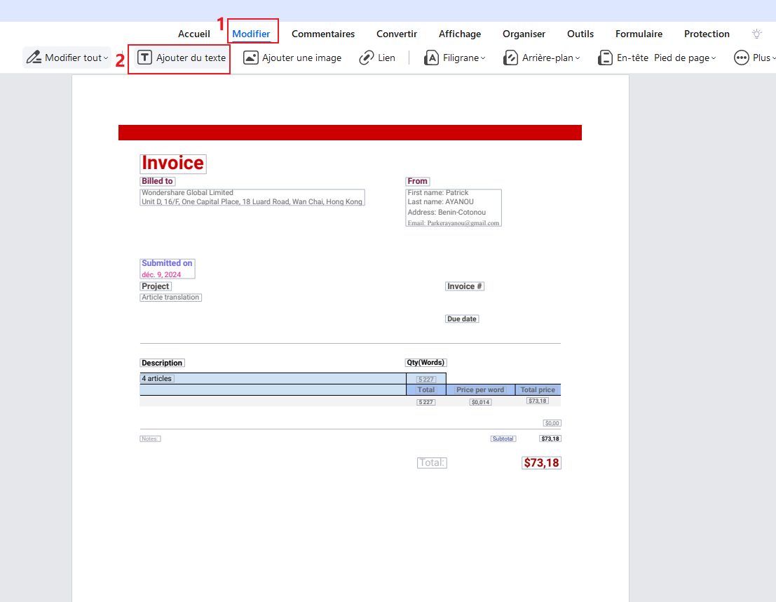 Modifier le PDF