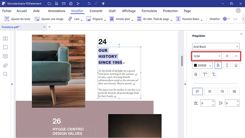 comment augmenter la taille du texte d'un pdf