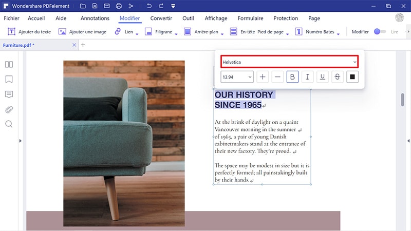 modifier un pdf en ligne avec la même police