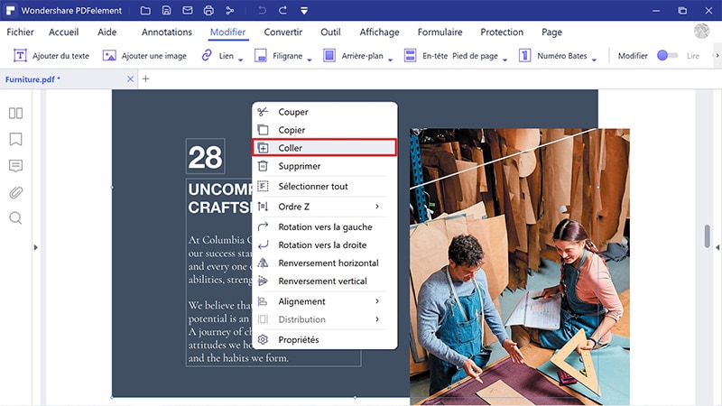 coller une image dans un pdf