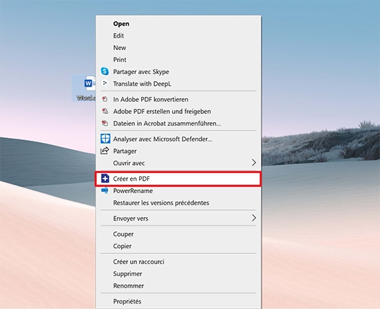 enregistrer excel en PDF